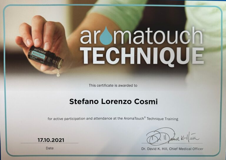 attestato corso aromatouch
